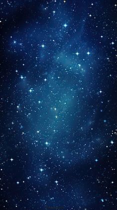 the night sky is filled with stars and bright blue hues, as well as dark blue