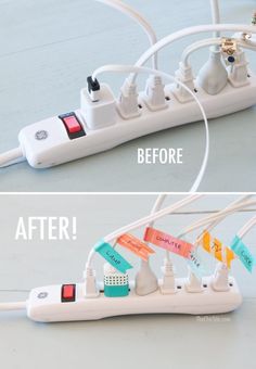 an electric toothbrush holder is being used to charge electrical cords