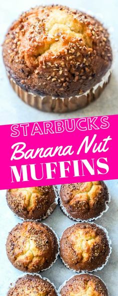 banana nut muffins with text overlay