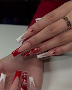 Coffin Tips, Tip Nail Designs, Gel Polish Nails, Polish Nails, Winter Nails Acrylic, Glamour Nails, Long Acrylic Nails Coffin, 2022 Christmas