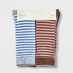 Gift your sock drawer a cool, comfy update with these Women's Striped 6pk Crew Socks - A New Day™ Assorted Colors 4-10. This pack of socks comes with six pairs — featuring stripe patterns, giving you stylish options to coordinate with a range of looks. They're made from a soft fabric with a touch of spandex for comfortable wear, while the fully elastic trims offer the perfect fit. Simply pair them with sneakers, boots and more to add a cool twist to your look. A New Day™: Style that goes whereve Sock Drawer, Everyday Basics, Christmas 2024, Sneakers Boots, Shoe Style, A New Day, Crew Socks, Stripes Pattern, New Day