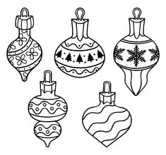 christmas ornament coloring pages to print and color for kids - holiday ornaments coloring page