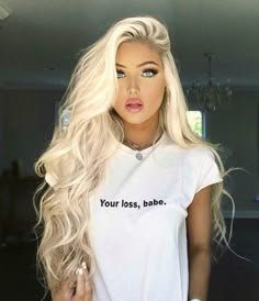 @sandramarkas1 Your Loss Babe, Frontal Hairstyles, Brown Wig, Long Blonde, Front Lace Wigs Human Hair, Lace Hair, Blonde Wig, Long Blonde Hair, Blonde Beauty