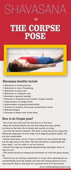 the flyer for shavasana or the corpse pose