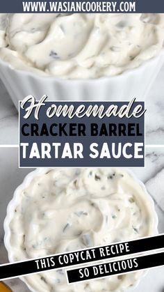 homemade cracker barrel tartar sauce recipe with text overlay