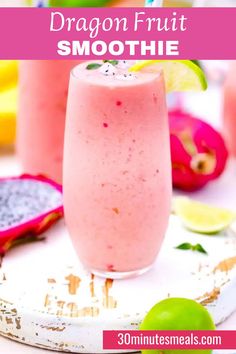 Dragon Fruit Smoothies are going to be the new thing in my house! They are a vibrant magenta color and taste incredible, only take a few minutes to make, and even the kids love them.