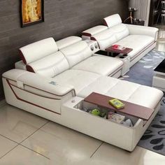 Adequate Luxurious Decorous Leather Sectional Sofa Set / My Aashis Luxury Sofa Bed, Leather Bed Frame, Shape Sofa, Living Room Furniture Styles, Sofa Bed Design, Living Room Sofa Set, Leather Sofa Set, L Shaped Couch