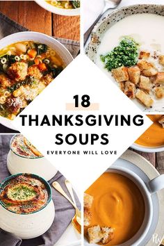 18 Thanksgiving Soups Everyone Will Love. #thanksgiving #thanksgivingrecipes #thanksgivingsoups #souprecipes #soups Thanksgiving Soup Recipes, Thanksgiving Soups, Holiday Soups, Beautiful Recipes, Soup Appetizers, Food Soup, Thanksgiving Drinks, Thanksgiving Dinner Recipes, Soup Easy