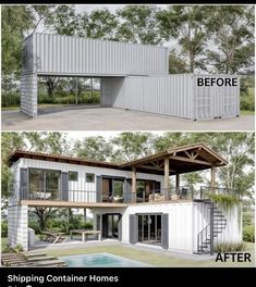 before and after shipping container homes