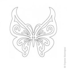 the outline of a butterfly with swirly wings