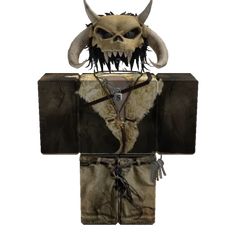 an image of a creature with horns on it's head and chest, standing in front of a white background