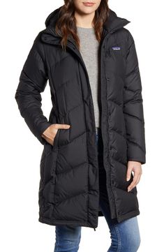 PATAGONIA Down With It Hooded Down Parka, Main, color, BLACK Nordstrom Sale, Black Down, Car Coat, Nordstrom Anniversary Sale, Womens Parka, Down Parka, Field Jacket, Down Coat, Patagonia Womens