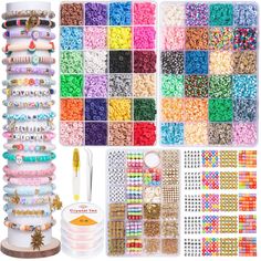 many different colors and sizes of beads