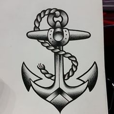 an anchor and rope tattoo design on paper