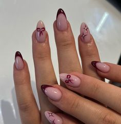 Concert Nails, Dark Red Nails, Retro Nails, Modern Nails, Glam Nails, Red Dark, Xmas Nails