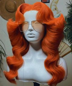 Slim Your Face, Hair Aesthetics, Orange Wig, Hair Colorful, Drag Make-up, Big Chop, Vintage Hair