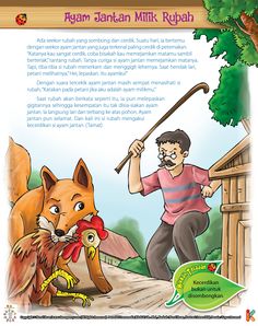 an image of a man holding a stick next to a fox and chicken on the cover of a children's book