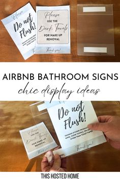 airbnb bathroom signs Airbnb Bathroom, Bathroom Etiquette, A Gentle Reminder, Feminine Hygiene, Bathroom Signs