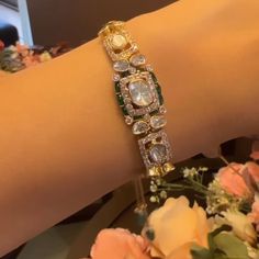 Polki Diamond Bracelet, Polki Bracelet, Jadau Jwellery, Indian Diamond Jewellery, Fancy Jewelry Necklace, Modern Gold Jewelry, Wedding Jewellery Collection, Polki Jewellery