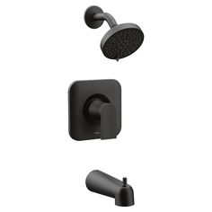 thermostaer with shower head and handset in matte black by delta