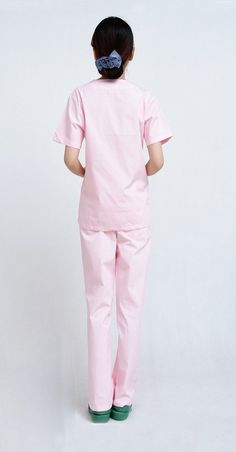 Fixture Displays Women's V-Neck Scrub Top Pink. 65% Polyester, 35% Cotton; Machine Washable; Short-sleeve scrubs top featuring V-neckline and with two pockets. Straight leg trousers; Athletic styling, very comfortable to wear. Size: XL (Reference weight: 143 lbs - 165 lbs; Stature: 5.2 ft - 5.5 ft.) Pink V-neck Set For Work, Pink Short Sleeve Sets For Workwear, Pink V-neck Workwear Set, Nurse Aesthetic Pink Scrubs, Light Pink Scrubs, Purple Scrubs Uniform, Target Scrub Top, Walmart Scrub Top, Scrub Tops