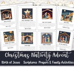 christmas nativity activity with pictures of the birth of jesus