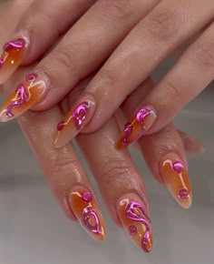 2025 Nails, Nails Pedicure, Wave Nails, Plain Nails, Abstract Nail Art, Classy Acrylic Nails, Nail Ring, Nail Tattoo, Kawaii Nails