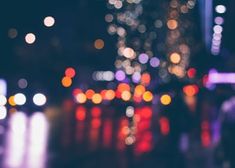 blurry image of city lights at night