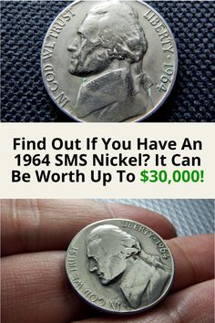 a person holding a coin with the words find out if you have an 1994 sms nice it can be worth up to $ 30, 000