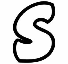 the letter s in black and white with a curved design on it's side