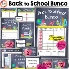 back to school bundle with the words back to school bunco