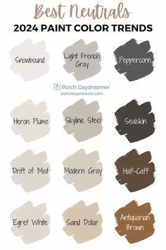 the best neutrals paint colors for your home and office in shades of gray, brown,