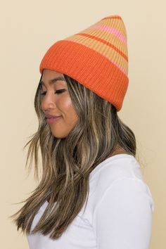 Spruce up your cold weather accessories in Shiraleah's Rory Hat. This hat features a cozy knit texture, in a orange, pink and tan stripe making it the perfect addition to any winter outfit. Made from acrylic, nylon, and polyester the Rory Hat will keep you both cozy and chic during the cold winter months. Pair with other items from Shiraleah to complete your look! Color: Rust One Size Acrylic, Nylon And Polyester Island Fashion, Knit Texture, Cold Weather Accessories, Cozy Knit, Rust Color, Cozy Knits, Winter Months, Cold Winter, Winter Outfit