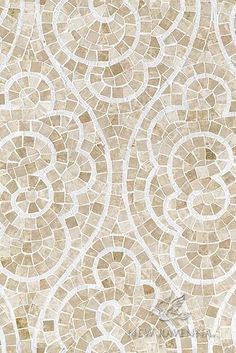 an image of a tile wallpaper with white and beige designs on it's surface