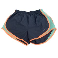 Nike Women's Dri-Fit Running Shorts Blue Peach, Size M Condition: Excellent pre-owned condition. No excessive wear, stains, or damage on this piece. See photos for actual item being sold and its condition. Size: Marked M Waist (Flat): 12.5 in Length: 13.5 in Please message me if you have any questions about the item. Nike Shorts Colorful, Nike Go-dry Athletic Shorts, Nike Team-colored Athletic Shorts For Sports Season, Nike Sporty Team-colored Athletic Shorts, Nike Go-dry Sportswear Shorts, Ibiza Outfits, Blue Peach, Workout Fits, Active Wear Shorts