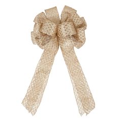 a beige bow on a white background