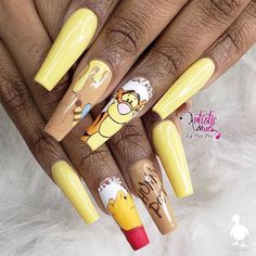 Disney Nails Acrylic Coffin, Cute Nails Acrylic Coffin, Easy Disney Nails, Disney Nails Simple, Disney Nails Acrylic, Cute Disney Nails, Cute Nails Acrylic, Simple Disney Nails, Nail Ideas Cute