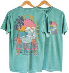 Unisex, comfort colors tee. Pacsun Tops Tees, Trendy Tee Shirts, Where To Buy Cute Tops, Summer T-shirts, Cute Shirts Aesthetic, Beachy Shirts, Florida Shirts, Preppy Shirts