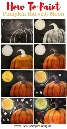 how to paint pumpkin harvest moon with step by step instructions