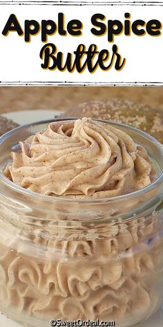 an apple spice butter recipe in a glass jar