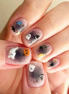 Ideas Uñas, Simple Acrylic Nails, Casual Nails, Soft Nails, Nail Art Inspo, Nails Halloween, Kawaii Nails, Halloween Nail Designs