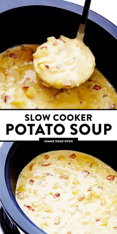 this slow cooker potato soup is so easy to make and tastes just as good as it looks