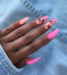 Tropical Nails, Disney Nails, Summer Acrylic Nails, Toe Nail Designs, Nails Desing, Beach Nails, Nail Decorations, Flower Nails