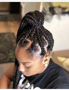 Ponytail Styles For Black Women, Goddess Braids Updo, Short Box Braids Hairstyles, Protective Hairstyles For Natural Hair, Big Box Braids Hairstyles, Quick Natural Hair Styles, Feed In Braids Hairstyles, African Hair Braiding Styles, Twist Braid Hairstyles