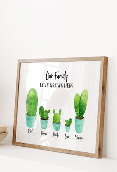 cactus family print design Christmas Wall Art Canvas, Colour Display, Personalised Family Print, Family Quote, Cactus Plant, Tough Love, Family Print, Red And Teal, Christmas Wall Art