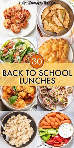 the back to school lunches are full of delicious food