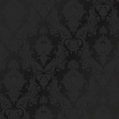 a black and white wallpaper with an ornate design on the bottom half of it