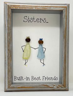 Hey, I found this really awesome Etsy listing at https://www.etsy.com/listing/1182660062/sea-glass-art-sistersbuilt-in-best 5x7 Shadow Box Ideas, Sister Sea Glass Art, Sea Glass Crafts Diy, Sea Glass Pictures, Art Sisters, Sea Glass Artwork, Sea Glass Art Diy, Sisters Best Friends, Sea Glass Mosaic