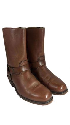 Motorcycle Boots Price: $195 Our shorter Harness Boot sports that same great American flair with definitive O-ring, straps and studs. Made in the USA. Motorcycle Culture, Shoe Company, Motorcycle Boots, Mens Shoes Boots, O Ring