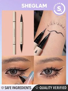 Multi-Tasker  Collar    Eyeliner Pencil Embellished   Makeup Fine Eyeliner, Eyeliner Techniques, Bold Eyeliner, Eye Corner, Faux Lashes, Waterproof Liquid Eyeliner, Two Heads, Eyeliner Pencil, Lower Lashes